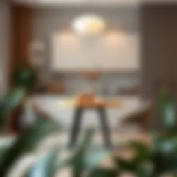 Elegant round small kitchen table with modern decor