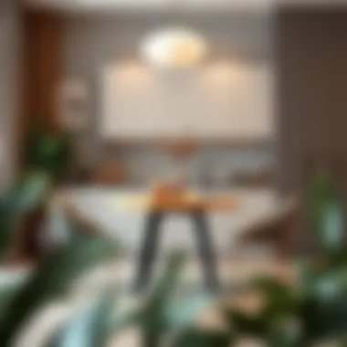 Elegant round small kitchen table with modern decor