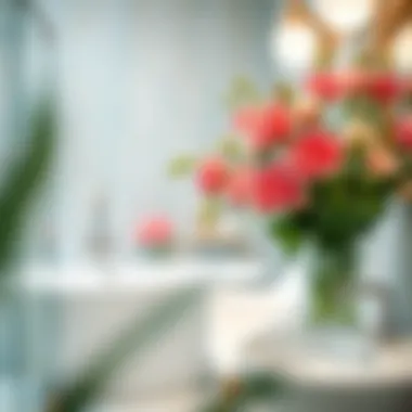 Enhance Your Bathroom with Elegant Artificial Flowers Elegant arrangement of artificial flowers in a contemporary bathroom setting