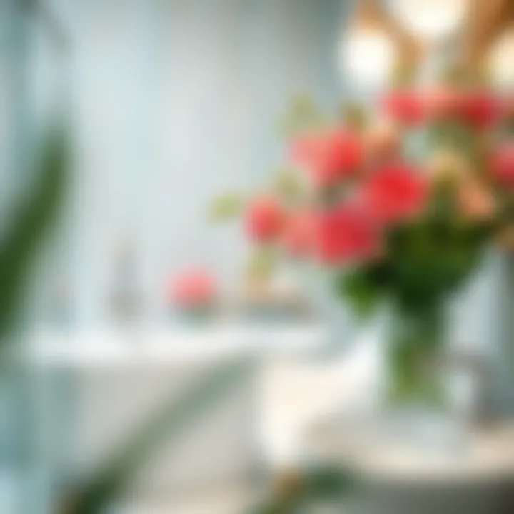 Enhance Your Bathroom with Elegant Artificial Flowers Elegant arrangement of artificial flowers in a contemporary bathroom setting