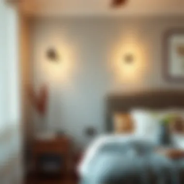 Cozy Bedroom Ambiance Stylish installation of a battery operated sconce in a cozy bedroom