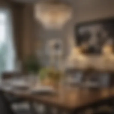 Modern Elegance: Battery-Powered Taper in Dining Decor Elegant battery-powered taper illuminating a modern dining setting
