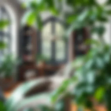 Inviting Reading Nook Surrounded by Nature Cozy reading nook with books and plants