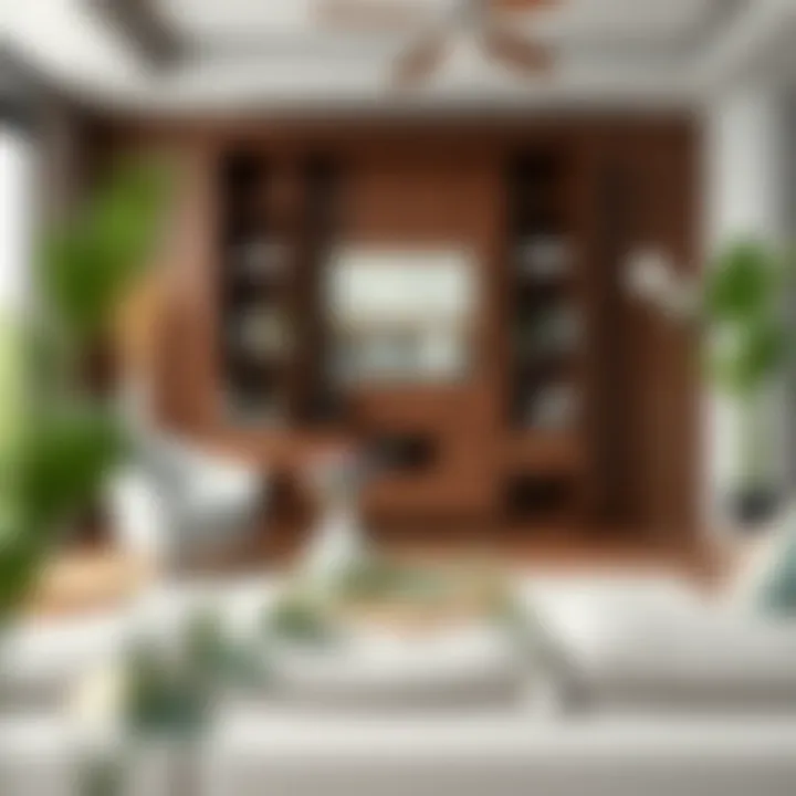 Chic Plant Stand Enhancing Modern Interiors Stylish plant stand in a modern living room