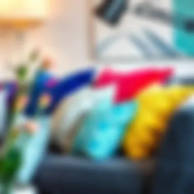 Vibrant Pillows Enhancing Modern Interiors Vibrant throw pillows on a modern sofa
