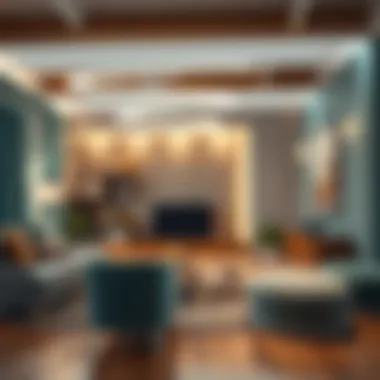 Light strip installation in a creative setting