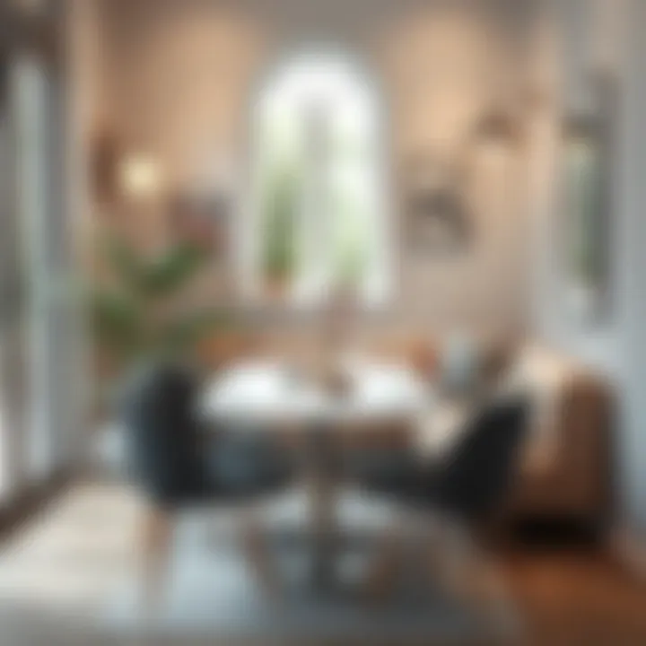 Cozy Dining Space with Innovative Furniture Cozy dining space showcasing innovative compact furniture