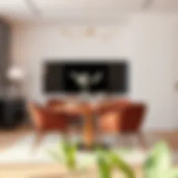 Elegant compact dining table set in a chic modern apartment