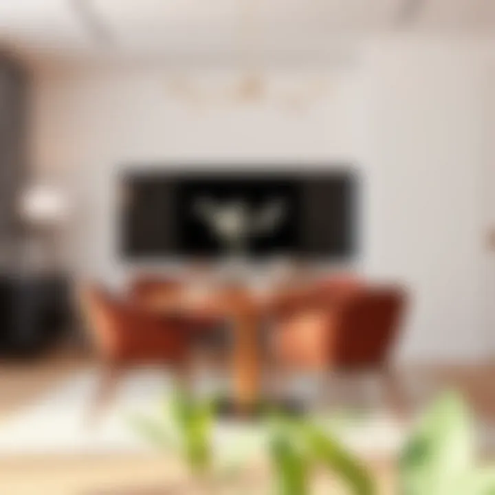 Elegant Compact Dining Table Set Elegant compact dining table set in a chic modern apartment