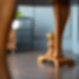 Elegant wooden dinner table legs showcasing craftsmanship