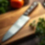Chef's Knife: The Essential Tool for Precision A finely crafted chef's knife resting on a wooden cutting board