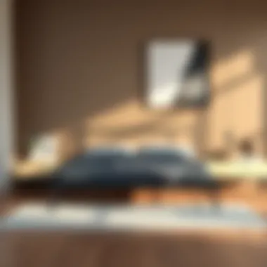 Modern metal bed frame with minimalist design