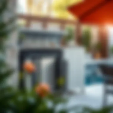 Robust Resin Cabinet for Outdoor Use Durable resin pool storage cabinet in a garden setting