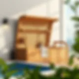 Elegant Wooden Pool Storage Solution Stylish pool storage cabinet made of wood