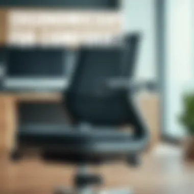 Close-up of ergonomic features of a swivel office chair