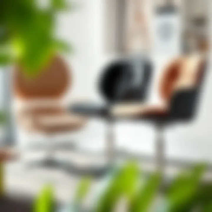 Variety of materials used in counter height swivel office chairs