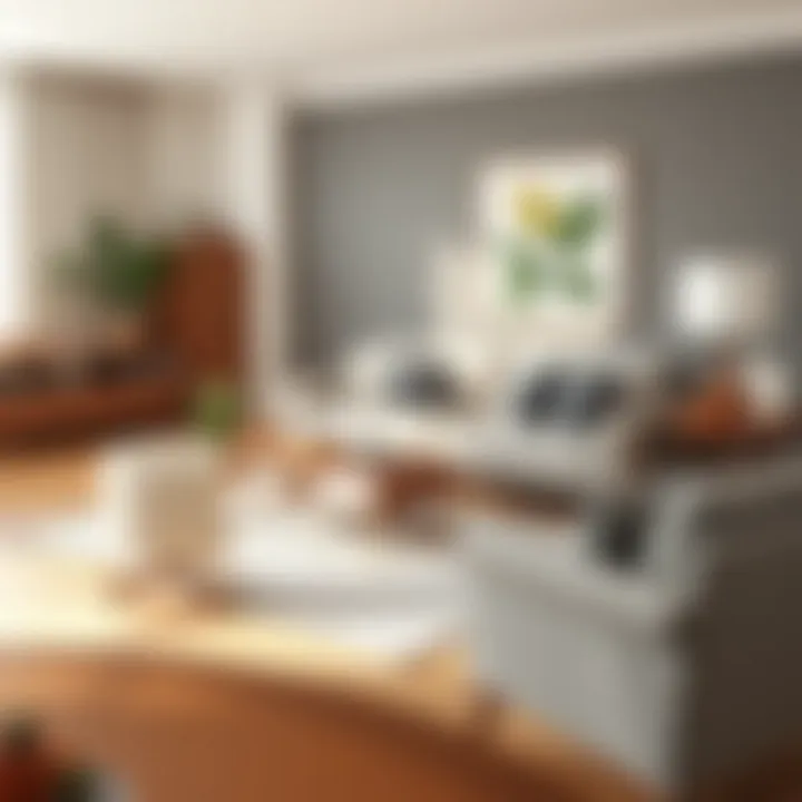 Functional furniture arrangement in a cozy living room space