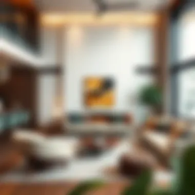 Luxurious modern living room with elegant furniture and decor