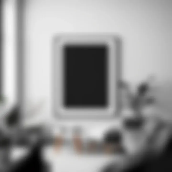 Minimalist Black and White Poster A minimalist black and white poster with a striking design