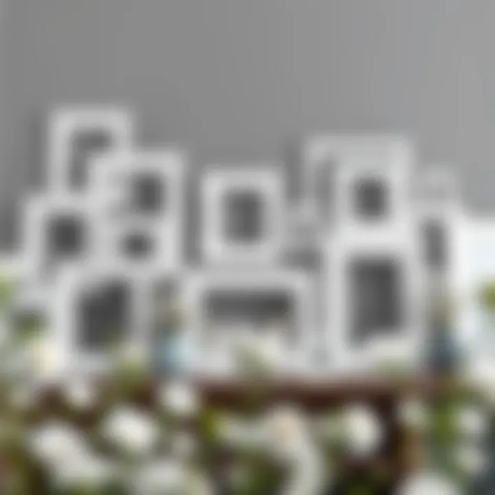 Artistic Arrangement of White Collage Frames Artistic arrangement of various sized white collage frames