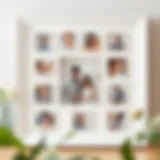 Family Memories in a White Collage Frame Elegantly styled white collage frame showcasing family memories