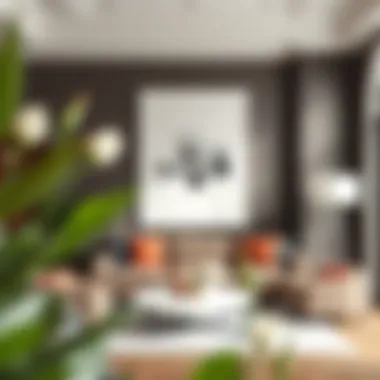 Modern Elegance in a White Collage Frame Contemporary white collage frame displayed in a modern living room