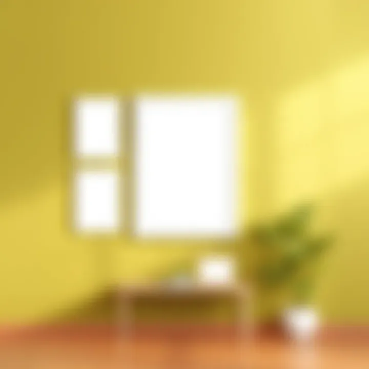 Stylish Collage Frame Against a Vibrant Background Stylish white collage frame mounted on a vibrant wall