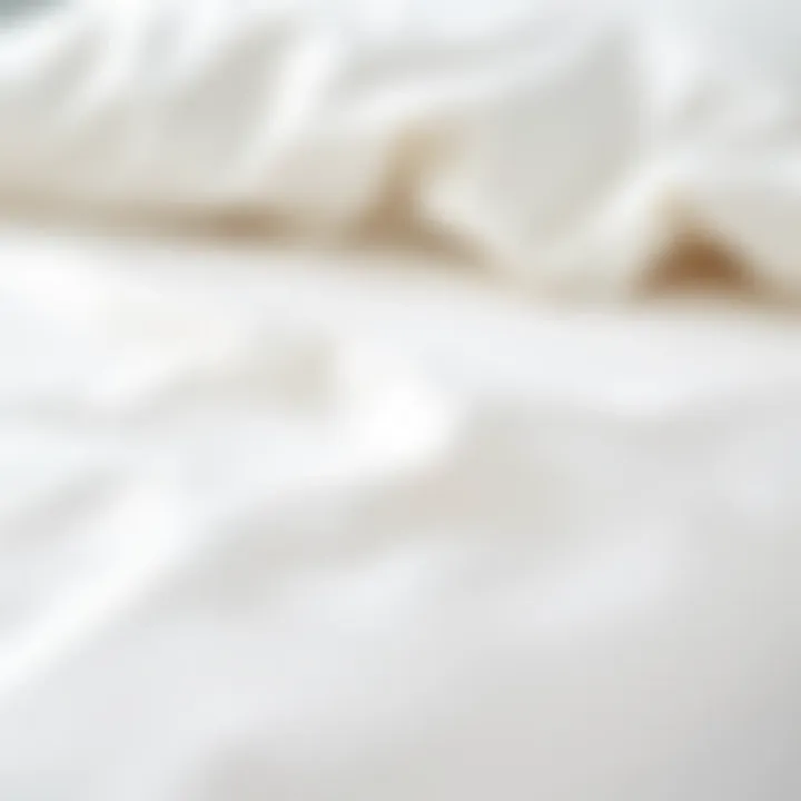Close-up of fabric texture of white twin flat sheets, highlighting quality and comfort.