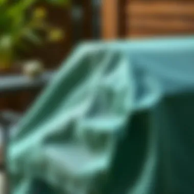 Close-up view of weather-resistant patio furniture cover