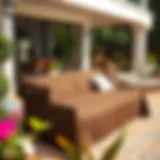 Elegant Patio Furniture Protection Elegant patio furniture covered with durable fabric