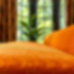 Rich texture of burnt orange fabric