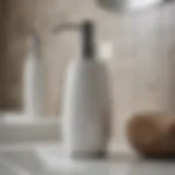 Elegant ceramic soap dispenser in a modern bathroom setting