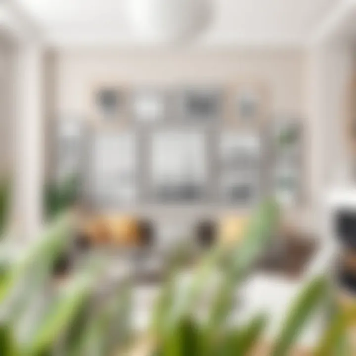 Contemporary living room with framed photos and decor