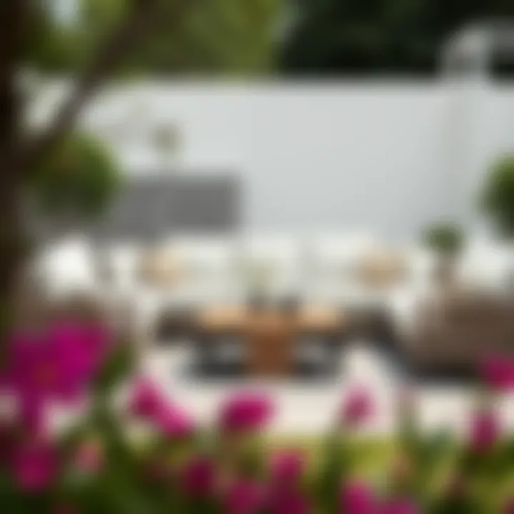 Contemporary garden sofa set with a coffee table