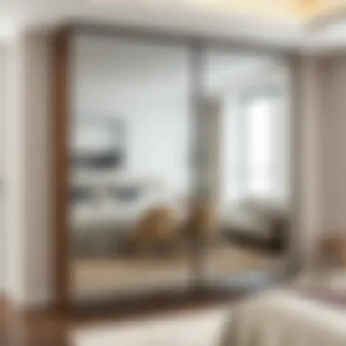 Contemporary sliding wardrobe featuring mirrored doors