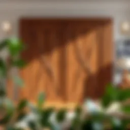 Luxurious wooden sliding wardrobe with intricate design