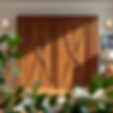 Luxurious wooden sliding wardrobe with intricate design