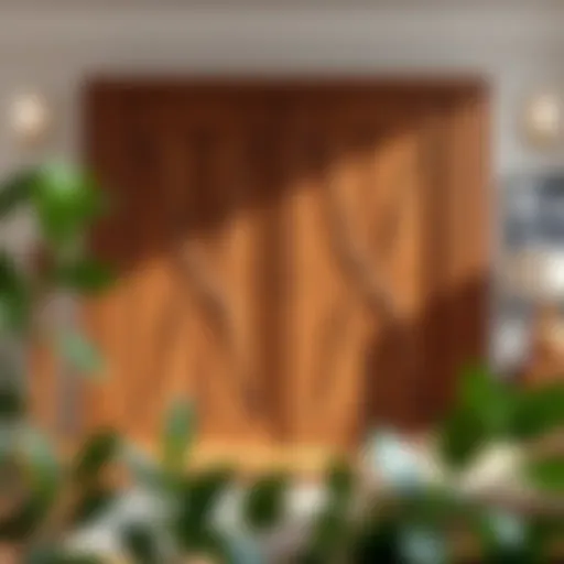 Luxurious wooden sliding wardrobe with intricate design