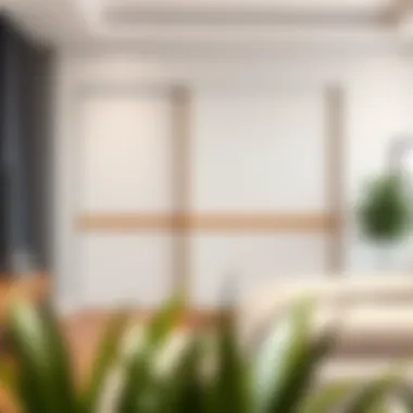 Minimalistic sliding wardrobe integrated into a modern interior