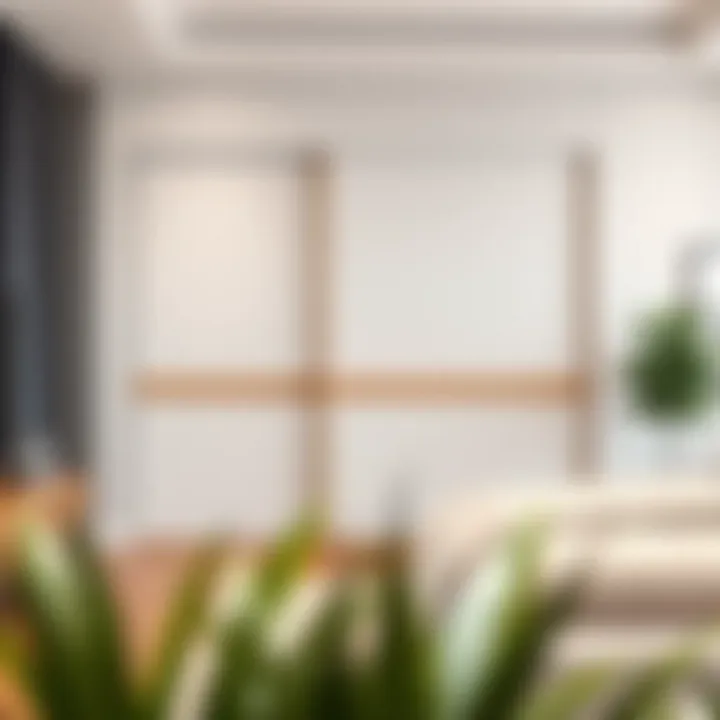 Minimalistic sliding wardrobe integrated into a modern interior