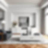 Elegant large white Chester drawers in a modern living room setting