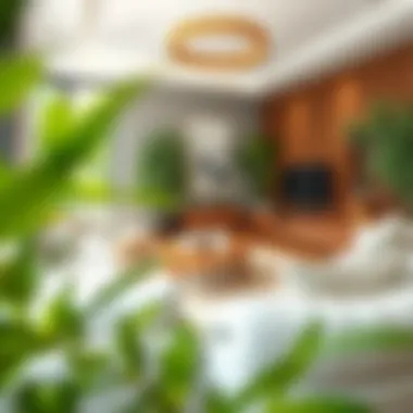 Bamboo coffee table integrated into a cozy and inviting living space