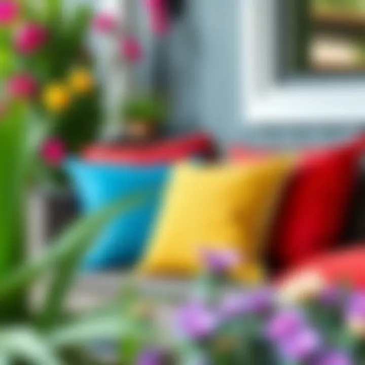 Colorful Outdoor Cushions Enhancing Garden Decor Colorful outdoor cushions enhancing garden decor