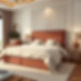 Elegantly designed queen size bed with luxurious bedding