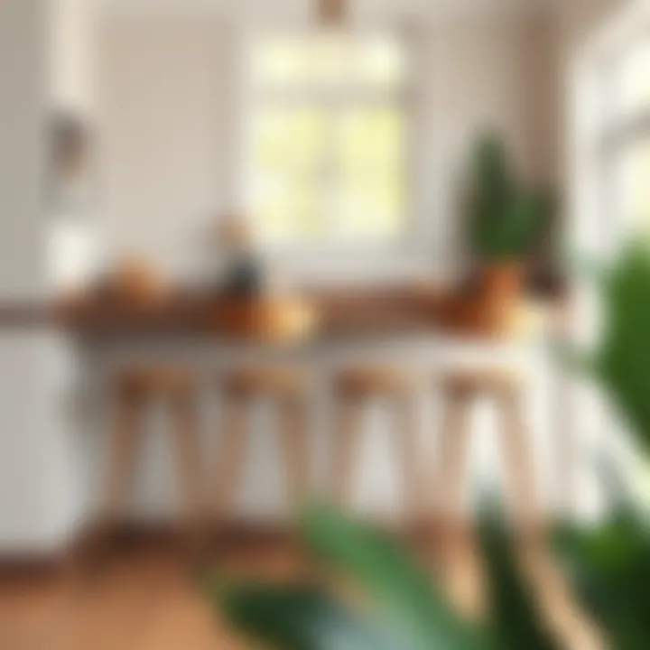 A cozy breakfast nook with thoughtfully selected short bar stools