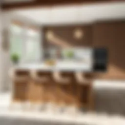 Elegant short breakfast bar stools enhancing a modern kitchen