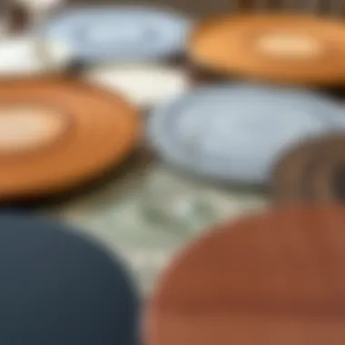 A selection of diverse round table mats made from various materials