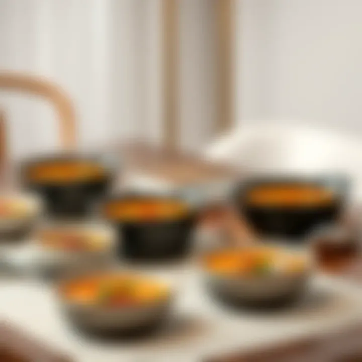 Impressive Meal Presentation with Soup Bowls Aesthetic presentation of soup bowls on a dining table