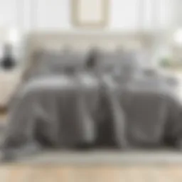 Elegant grey twin coverlet draped over a stylish bed