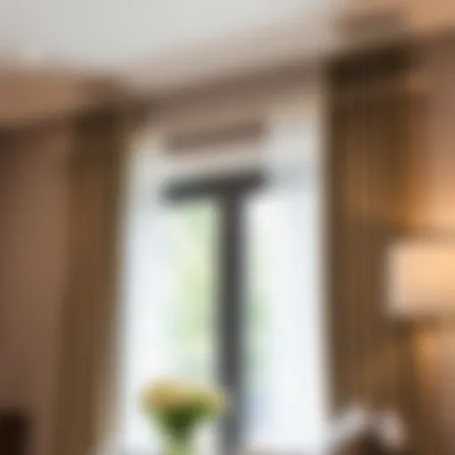 Elegant brushed nickel double curtain rods enhancing a modern interior